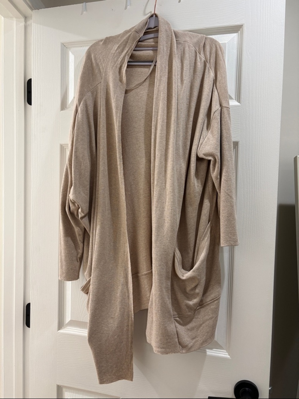 Pact Airplane Cardigan Size M/L Heather Wheat Tan Organic Cotton Top Casual - Picture 4 of 10